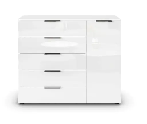 Kommode RIPP- Weiß, Glas, Weiß