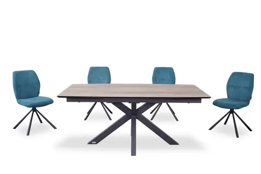 Stuhl MANOA - drehbar, Stoff, Petrol