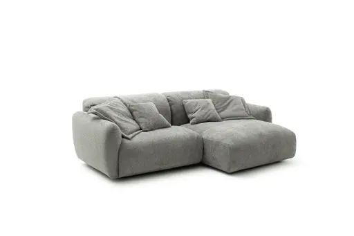 Ecksofa Till - 1,5-Sitzer mit Longchrair rechts, Stoff, Grau