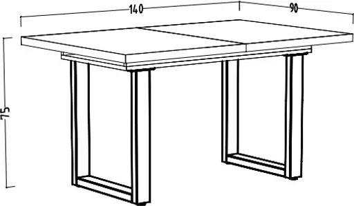 Esstisch - ausziehbar, LB ca. 140x90 cm, Weiß, Schwarz
