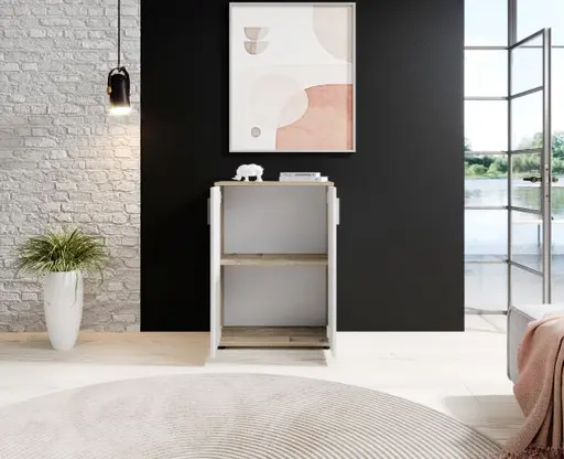 Kommode - B ca. 60 cm, Holz Nachbildung, Weiß