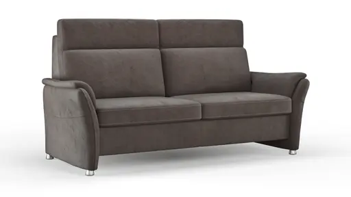 Sofa Arima  H - 2,5-Sitzer inkl. Sitzvorzug (motorisch) und Armlehnen verstellbar, Stoff, Dunkelbraun