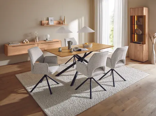 Esstisch Tineo - LB ca. 180 x 90 cm, Charaktereiche massiv