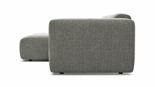 Ecksofa Laja - Longchair links mit 1-Sitzer, Stoff, Steingrau