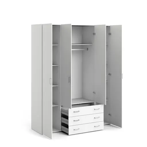Drehtürenschrank- B ca. 154 cm, Weiß