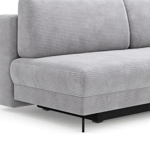 Schlafsofa Salema - 3-Sitzer mit Schlaffunktion (Liegefläche ca. 150x200cm), Stoff, Hellgrau