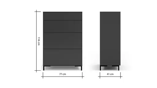 Kommode Medio- Melamin, Schiefergrau