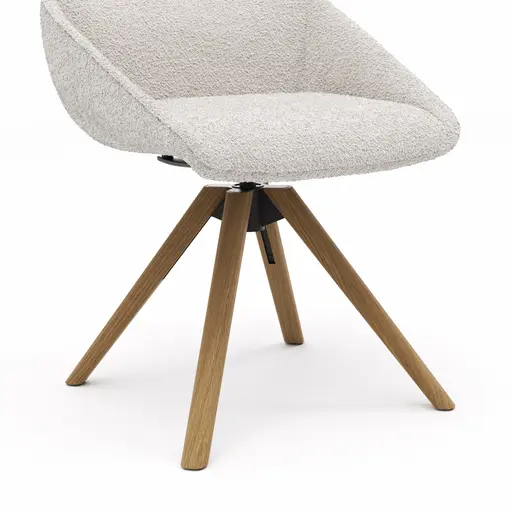 Stuhl Maluhia - mit niedriger Armlehne, drehbar, Stoff, Hellgrau