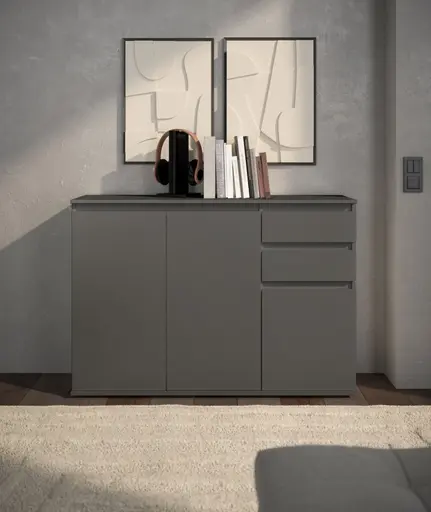 Kommode - B ca. 119 cm, Anthrazit