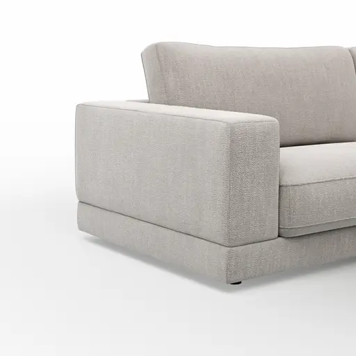 Ecksofa Juni - Ecke links mit 2,5-Sitzer, Stoff, Hellgrau