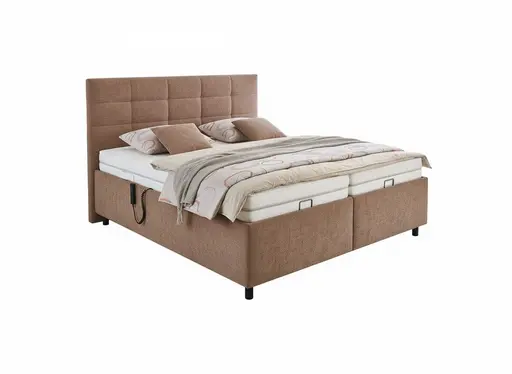 Polsterbett - Liegefläche ca. 180x200 cm, Lattenrahmen motorisch, Stoff, Rose