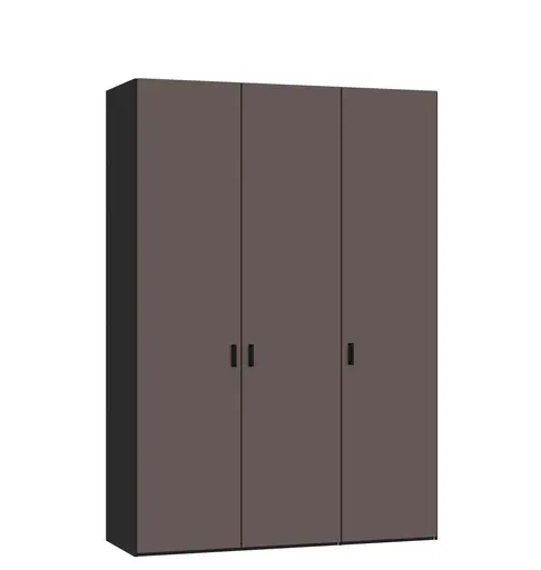 Drehtürenschrank JOIN IT- B ca. 152 cm, Schwarz, Glas, Braun