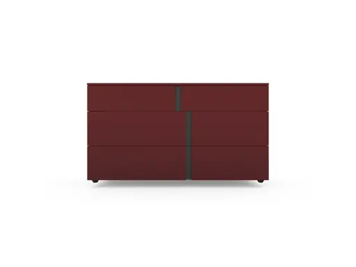 Kommode Loretto - BHT ca. 127x70x51 cm, Lack matt, Bordeaux