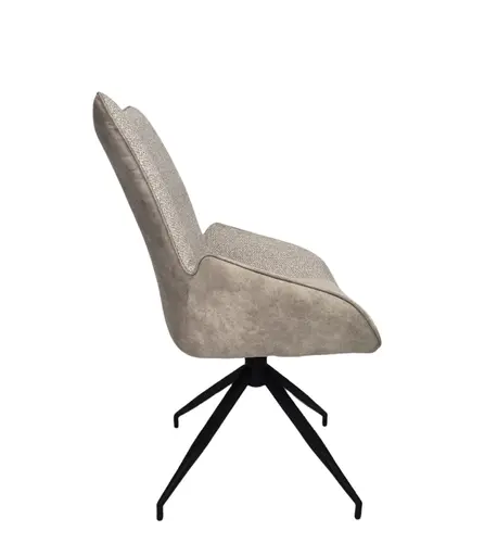 Stuhl MAUREEN - drehbar, Stoff, Creme