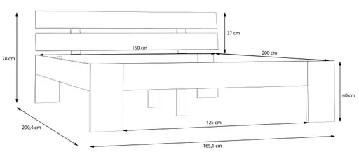 Bettgestell FRIESO- Liegefläche ca. 160x200 cm, Sand