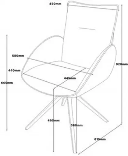 Armlehnstuhl MAURA - drehbar, Stoff, Silberfarben, Latte Macchiato