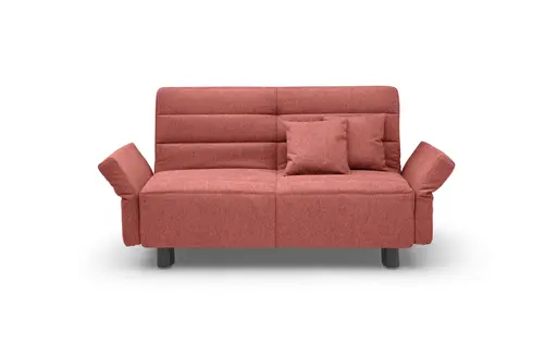 Funktionssofa EASY Optik D - 2-Sitzer, 140 cm inkl. Schlaffunktion, Stoff, Rot