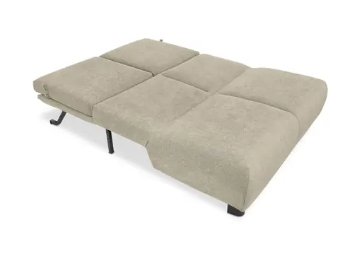 Faltsofa EBBY - 2-Sitzer ohne Armlehne, 140 cm inkl. Schlaffunktion, Stoff, Tauupe