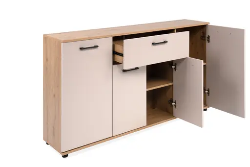 Sideboard- B ca. 138 cm, Eiche Dekor, Beige