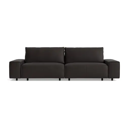 Sofa Sorano - 3-Sitzer, Leder, Schlamm