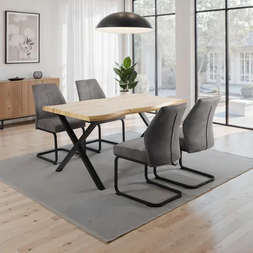 Freischwinger - Stoff, Vintage Anthrazit