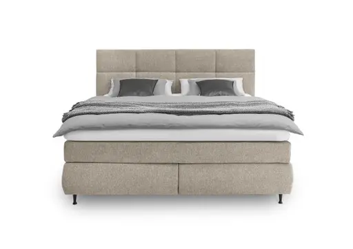  Boxspringbett ALICA- Liegefläche ca. 180x200 cm, Stoff, Beige