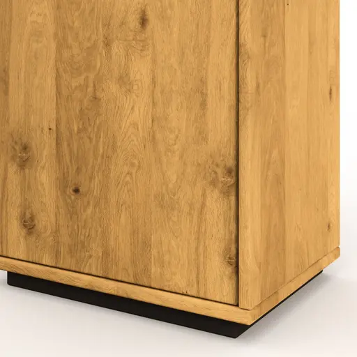 Vitrine Savannah - inkl. Beleuchtung, Wildeiche massiv, natur geölt