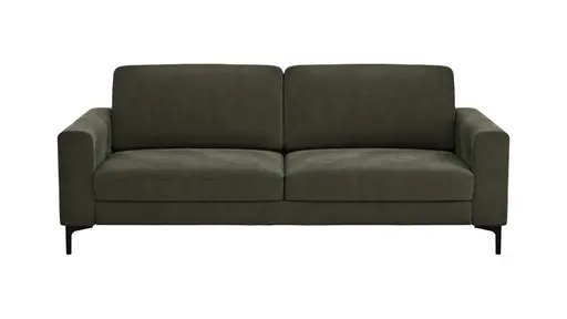 Sofa Oviedo - 3-Sitzer, Stoff, Braungrün