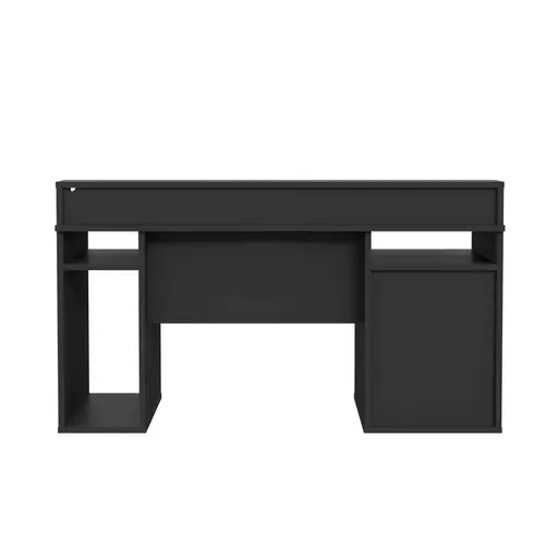 Schreibtisch FJODOR - mit Beleuchtung, Schwarz matt