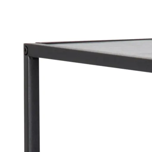 Bücherregal - Esche schwarz, Metall schwarz