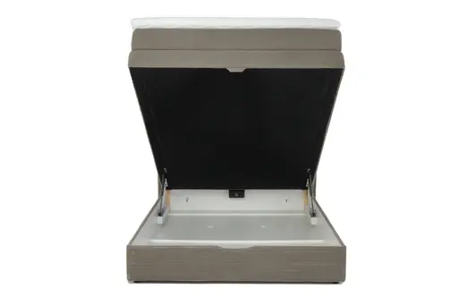 Boxspringbett JANETT- Liegefläche ca. 140x200 cm, Stoff, Hellbraun 