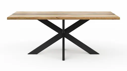 Esstisch Kima - LB ca. 200x100 cm, Wildeiche massiv mit Epoxid-Harz