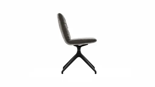 Stuhl Pelle - Stoff, Graubraun, Drehgestell, Schwarzgrau