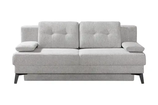 Querschläfer - Schlaffunktion mit Bettkasten, Stoff, Hellgrau