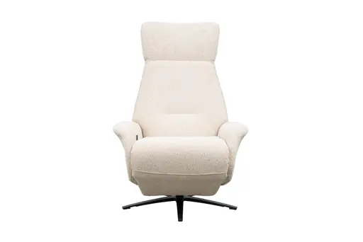 Sessel Liam - Relaxfunktion, Stoff, Ecru