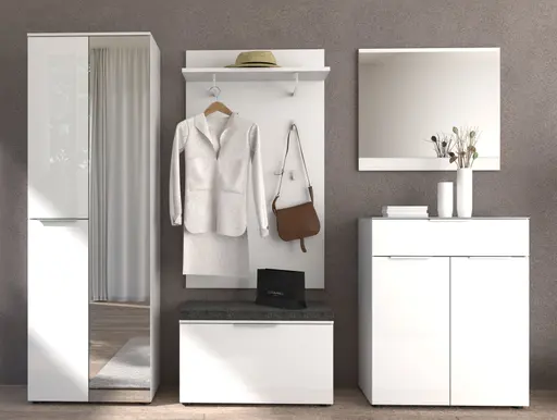 Garderobe - inkl. Sitzkissen, Weiß