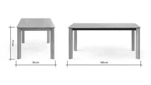 Esstisch Hillsboro - ausziehbar, LB ca. 180x95 cm, Wildeiche massiv