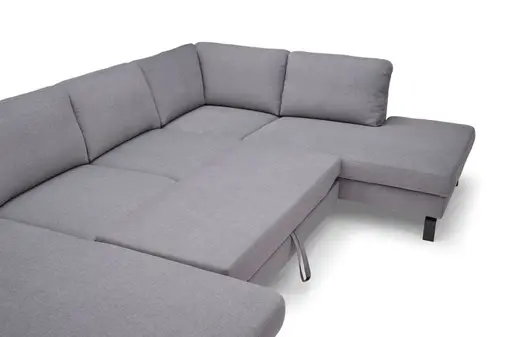 Wohnlandschaft CALM - inkl. Schlaffunktion, Ecke rechts, Microfaser, Grau