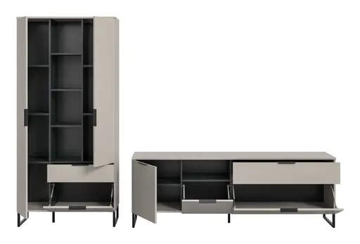 Stauraumelement - B ca. 90 cm, Kaschmir, Schwarz