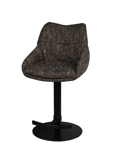Barhocker MATTEA - drehbar, höhenverstellbar, Stoff, Dunkelbraun