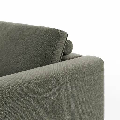 Wohnlandschaft Solano - Ecke Links, 2-Sitzer, Longchair Rechts, Stoff, Dunkelgrün