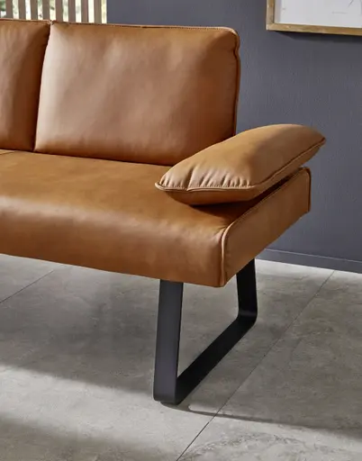 Polsterbank Elda - Breite ca. 236 cm, Leder, Cognac