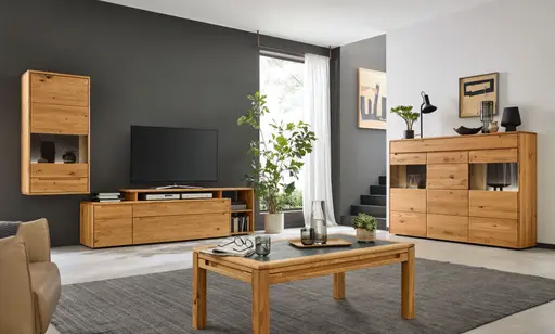 Wohnwand - Astbuche massiv