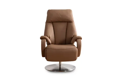 Sessel - Größe M, Relaxfunktion, Leder, Braun