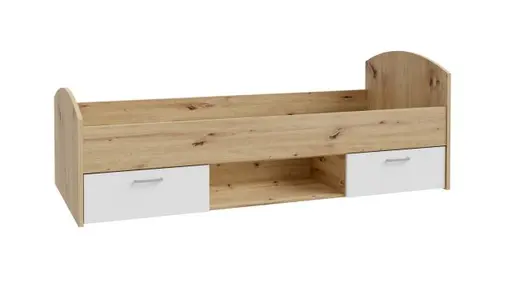 Bettgestell FILIPO- Liegefläche ca. 90x200 cm, Eiche Dekor, Weiß