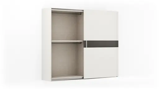Schiebetürenschrank Loretto - B ca. 280 cm, Lack matt, Weiß