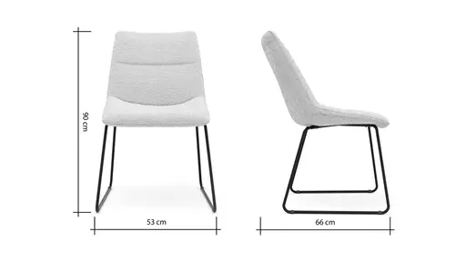 Stuhl Maluhia - Stoff, Hellgrau