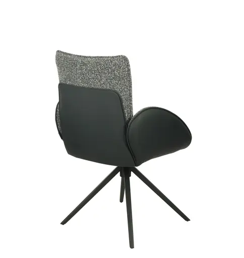 Armlehnstuhl MAURA - drehbar, Stoff, Anthrazit