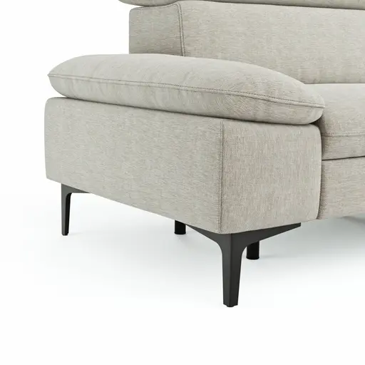 Sofa Felipa - 3-Sitzer inkl. Relaxfunktion (motorisch) und Kopfteil verstellbar, Stoff, Natur