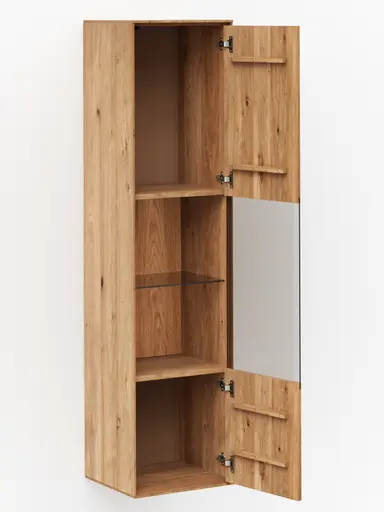 Hängevitrine Saratoga - Anschlag Rechts, Wildeiche massiv, natur geölt